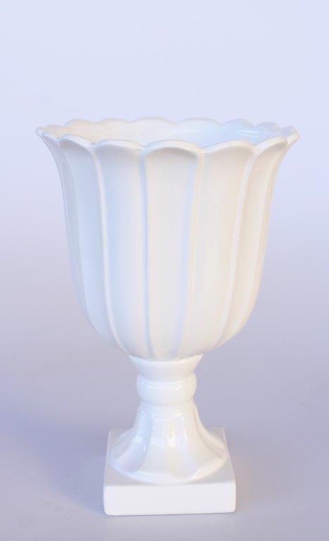 Medium White Vase Or Urn